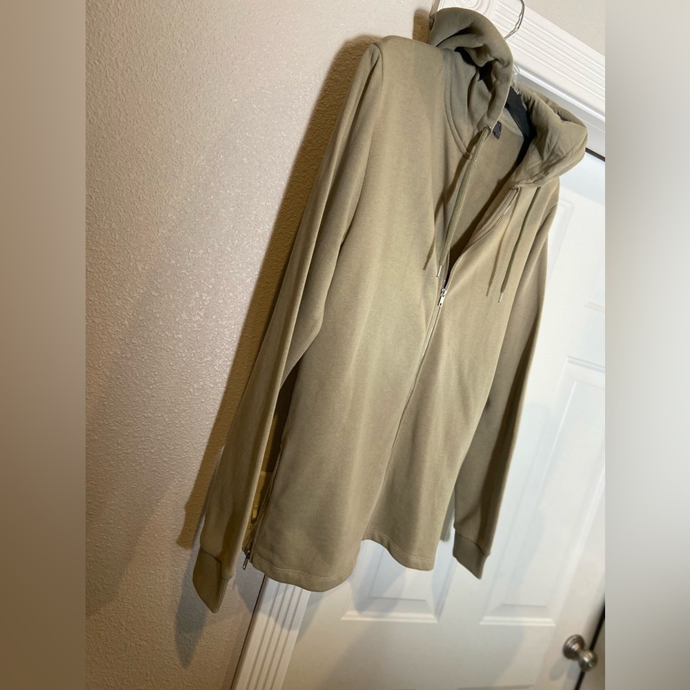Asos~NWOT~Men’s~Muted Green Khaki~Zip Up~Drawstring Hoodie~Long Sleeve~Size M - Picture 4 of 13